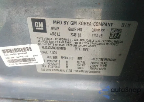 2013 Buick Encore Leather z USA, uszkodzony, nr VIN KL4CJCSB0DB091883